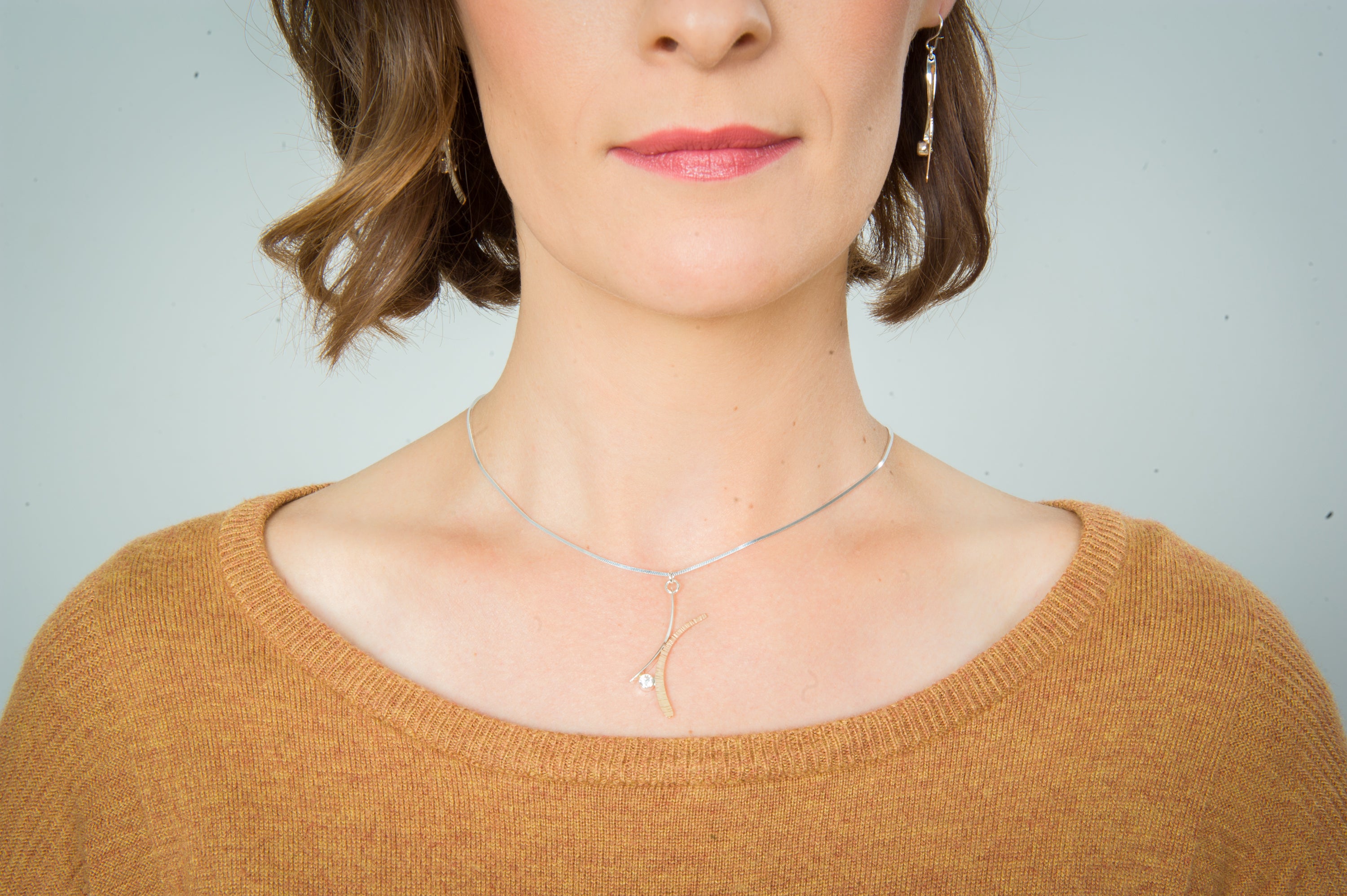 N064007 - Sterling silver, Gold-Filled and CZ Necklace