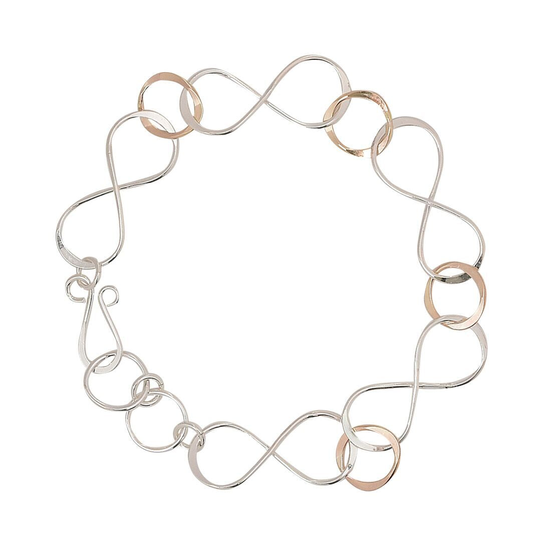 B064001 - Sterling Silver and Gold-Filled "Figure 8" Link Bracelet