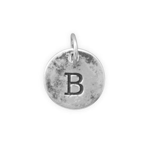 C005085* - Round Oxidized Sterling Silver Letter Charms