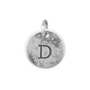 C005085* - Round Oxidized Sterling Silver Letter Charms