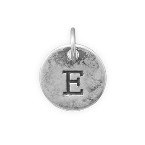 C005085* - Round Oxidized Sterling Silver Letter Charms