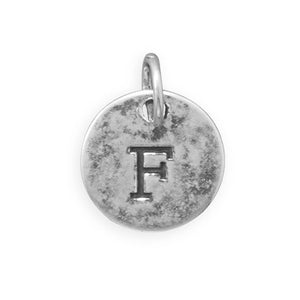 C005085* - Round Oxidized Sterling Silver Letter Charms