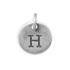 C005085* - Round Oxidized Sterling Silver Letter Charms