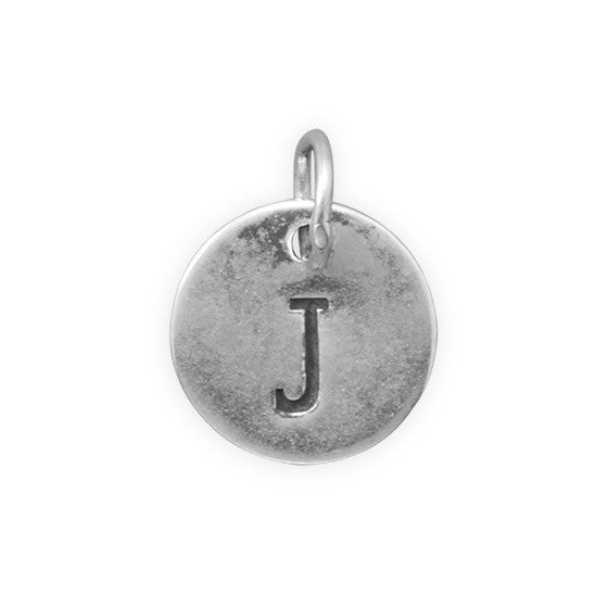C005085* - Round Oxidized Sterling Silver Letter Charms