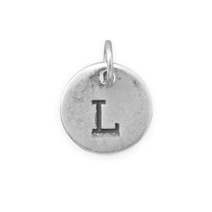 C005085* - Round Oxidized Sterling Silver Letter Charms