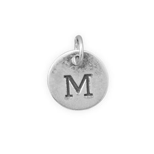 C005085* - Round Oxidized Sterling Silver Letter Charms