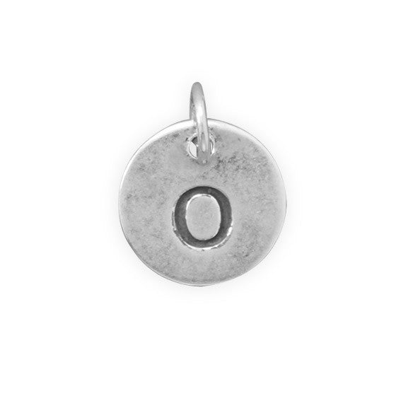 C005085* - Round Oxidized Sterling Silver Letter Charms