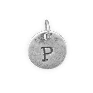 C005085* - Round Oxidized Sterling Silver Letter Charms
