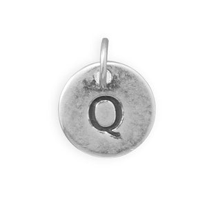 C005085* - Round Oxidized Sterling Silver Letter Charms