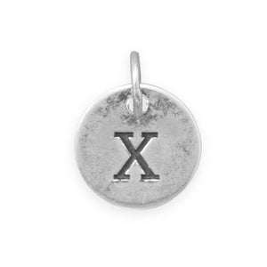 C005085* - Round Oxidized Sterling Silver Letter Charms