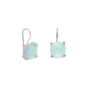 E005381^ - Sterling Silver and Square Chalcedony Earrings