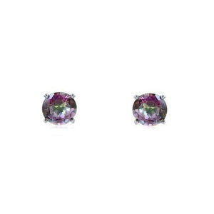 E028047 - 8mm Round Mystic Cubic Zirconia Stud Earrings