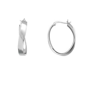 E028102 - Sterling Silver Curved Hoop Earrings