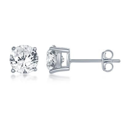 E028116-APR - Sterling Silver and Crystal "April" Swarovski Crystal Earrings