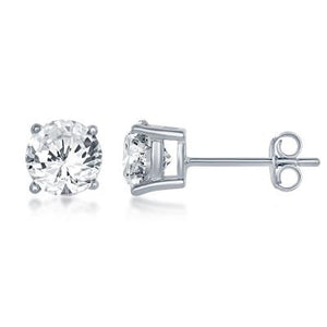E028116-APR - Sterling Silver and Crystal "April" Swarovski Crystal Earrings