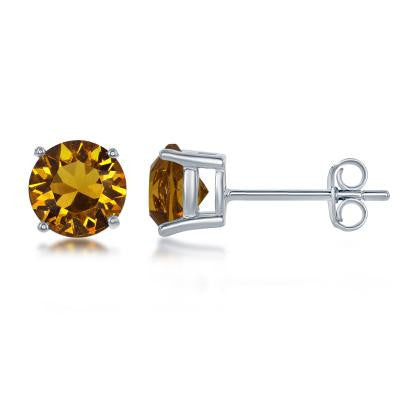 E028116-NOV - Sterling Silver and Topaz "November" Swarovski Crystal Earrings