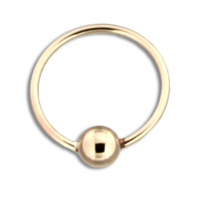 E064061 - Small Gold-Filled Hoop Earring With Bead Accent