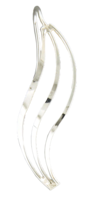 E064121 - Sterling Silver Hammered Triple Wire Wave Earrings
