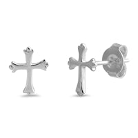 E068019 - Sterling Silver Cross Post Earrings