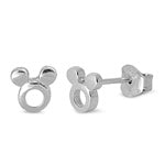 E068043 - Sterling Silver "Mickey" Post Earrings.