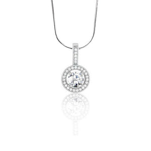 N028037 - Circle Cubic Zirconia and Micro Pave Necklace