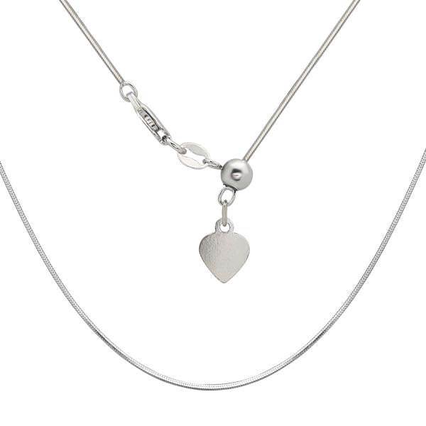 N028095 - 1mm Sterling Silver Adjustable 14-22" Square Snake Chain