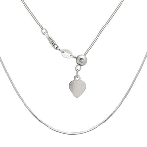 N028095 - 1mm Sterling Silver Adjustable 14-22" Square Snake Chain