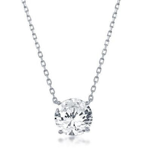 N028131 - Sterling Silver and Crystal "April" Swarovski Crystal Necklace