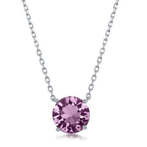 N028133 - Sterling Silver and Light Amethyst "June" Swarovski Crystal Necklace