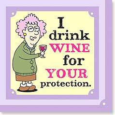 NA078006 - "I Drink Wine for Your Protection" Napkins