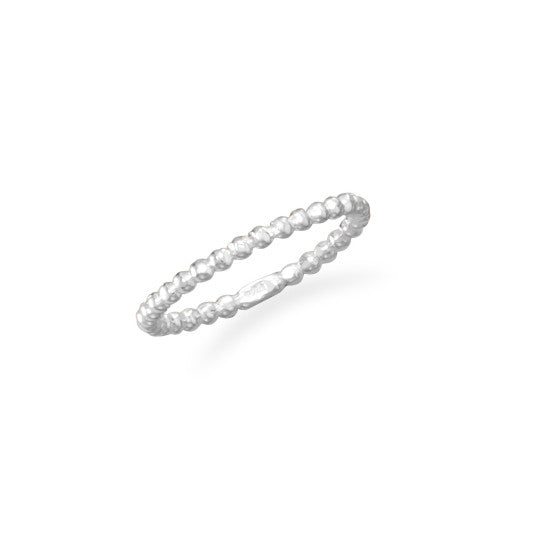 R005058 - Sterling Silver 2mm Bead Stack Ring