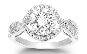 R028074 - Sterling Silver Large CZ Engagement Ring