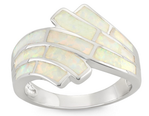 R028076 - Sterling Silver Inlay Opal Ring
