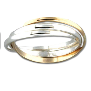 R064001 - Sterling Silver and Gold-Filled Roll Ring