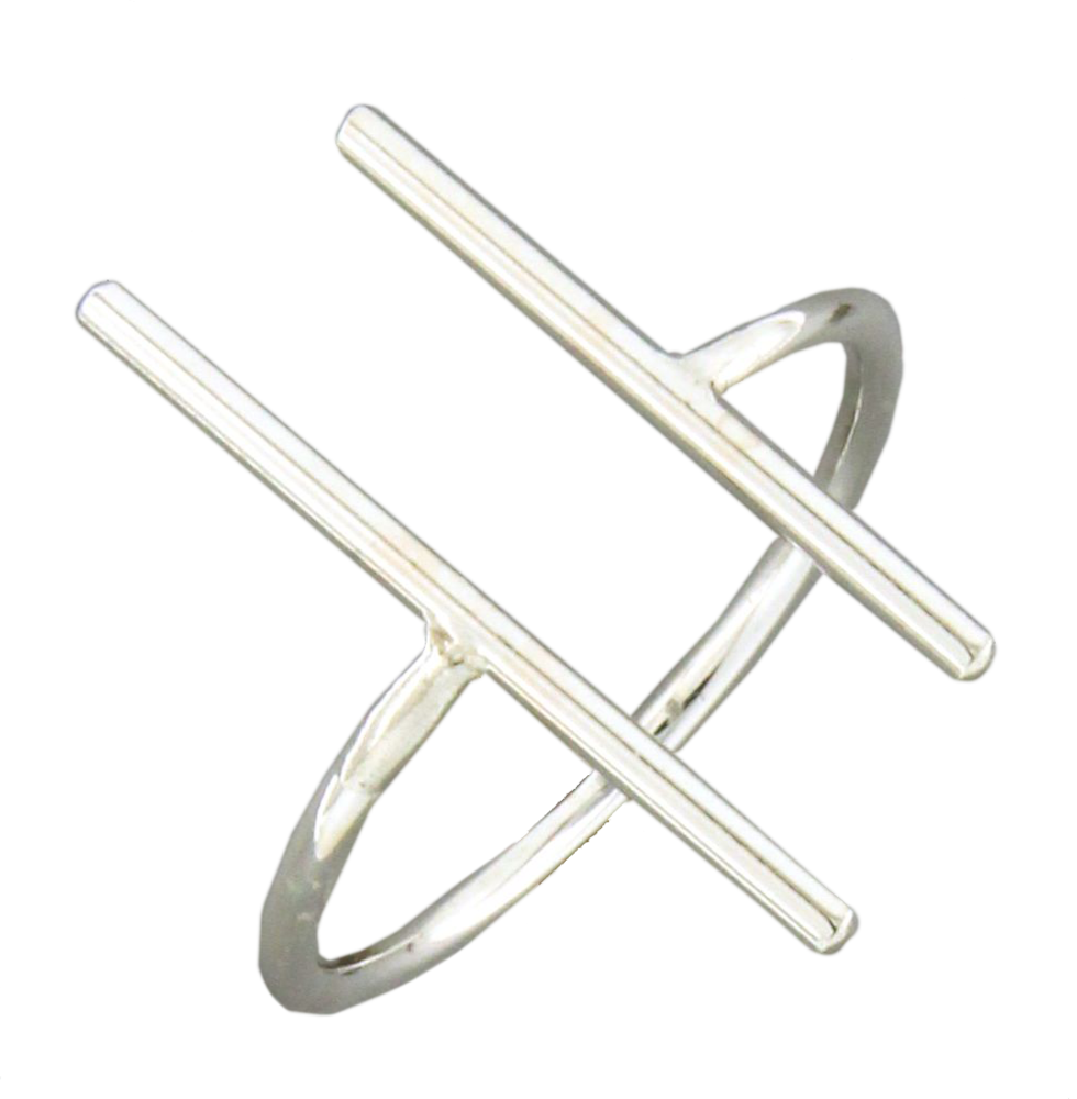 R064014 - Sterling Silver Double Bar Ring