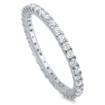 R068010* - Sterling Silver and 2mm CZ Infinity Ring